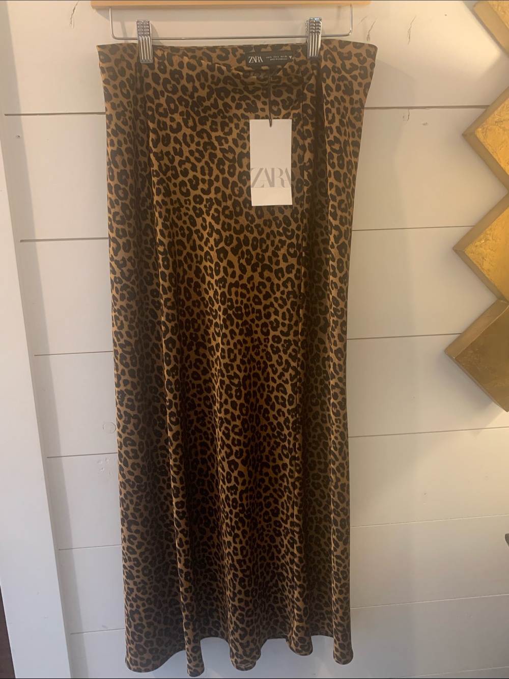 Zara Leopard Print Maxi Skirt in Brown and Black